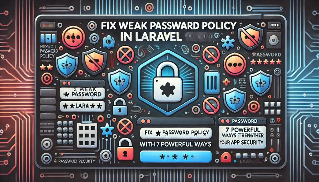 Fix Weak Password Policy in Laravel with 7 Powerful Ways Fix Weak Password Policy in Laravel with 7 Powerful Ways