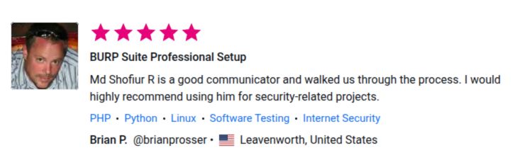 Client review for BURP Suite Professional Setup by Pentest Testing Corp