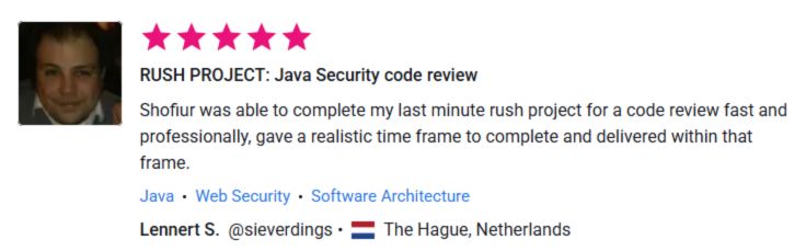 Client review for Java Security code review by Pentest Testing Corp