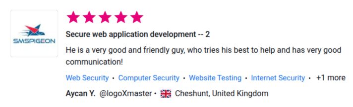 Client review for Secure Web application development - 2 by Pentest testing Corp
