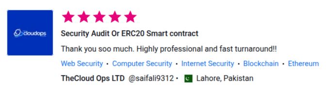 Client review for Security Audit or ERC20 Smart contract by Pentest Testing Corp