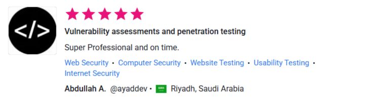 Client review for Vulnerability assessments and Penetration testing by Pentest Testing Corp