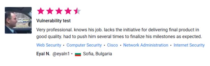 Client review for Vulnerability test by Pentest Testing Corp