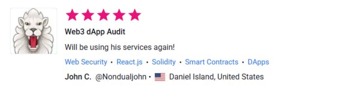 Client review for Web3 dApp Audit by Pentest Testing Corp
