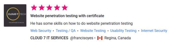 Client review for Website penetration testing with certificate by Pentest Testing Corp