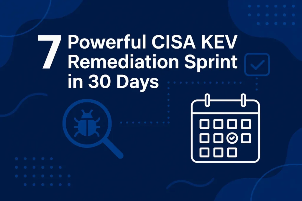 7 Powerful CISA KEV Remediation Sprint in 30 Days 7 Powerful CISA KEV Remediation Sprint in 30 Days