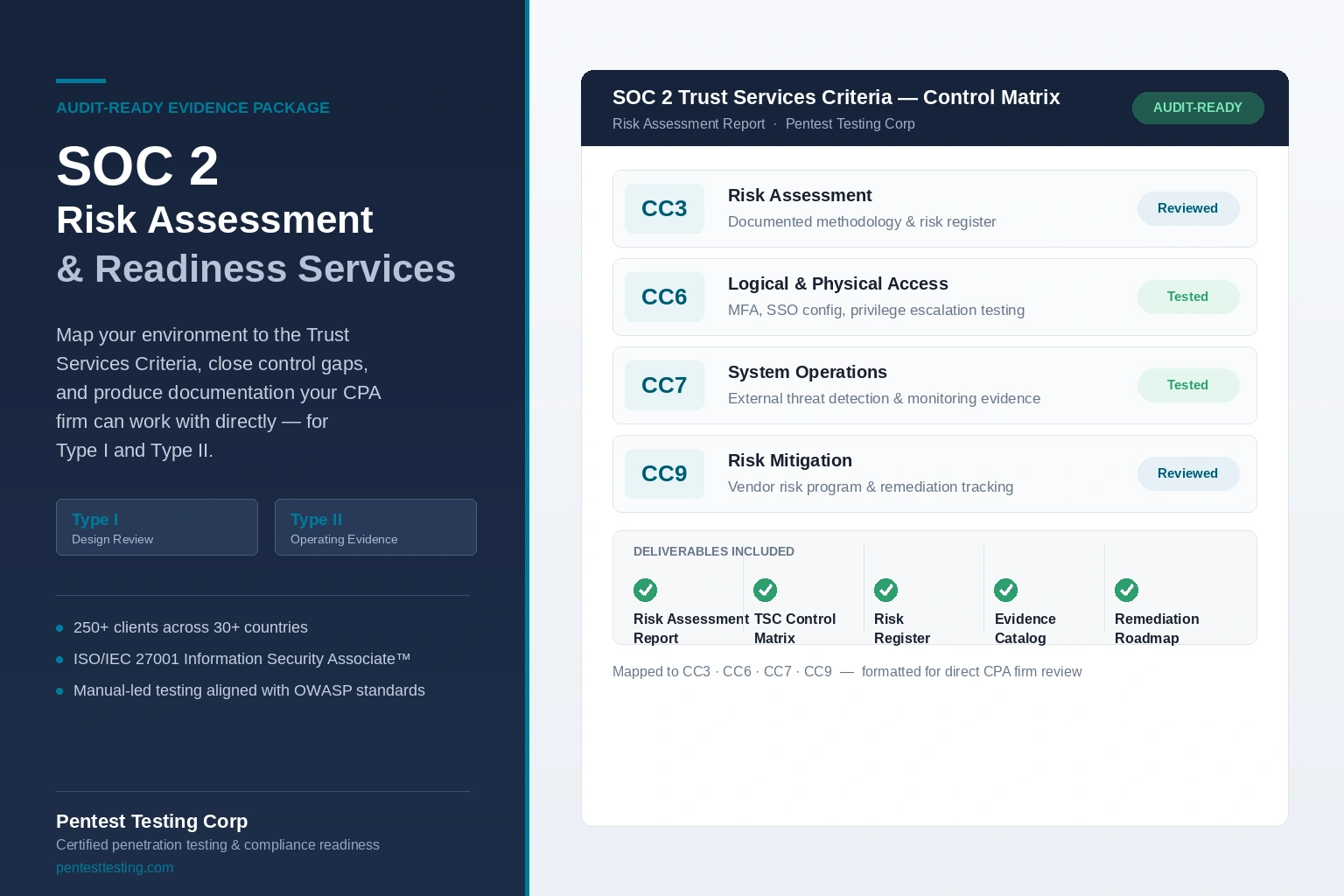 SOC 2 Risk Assessment Services | Pentest Testing Corp SOC 2 Risk Assessment Services | Pentest Testing Corp