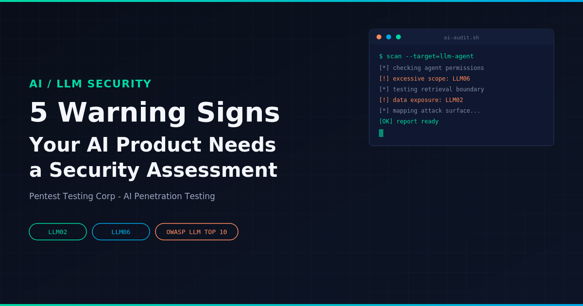 5 signs that your AI product needs a security assessment, mapped to OWASP LLM02 and LLM06
