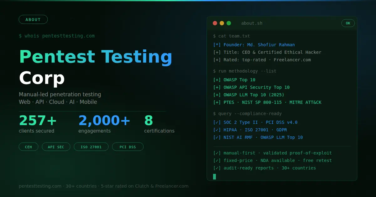 About Pentest Testing Corp | Penetration Testing Company